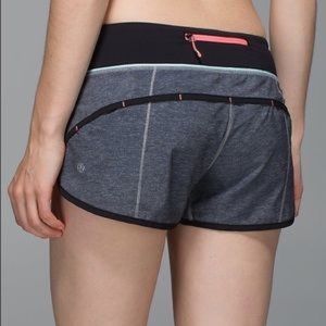 Lululemon speed up shorts dark gray and black!
